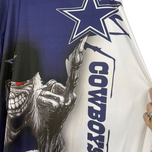 Vintage Dallas Cowboys Graphic Tee 5XL Skull in a Cap Showing Middle Finger - Picture 11 of 11